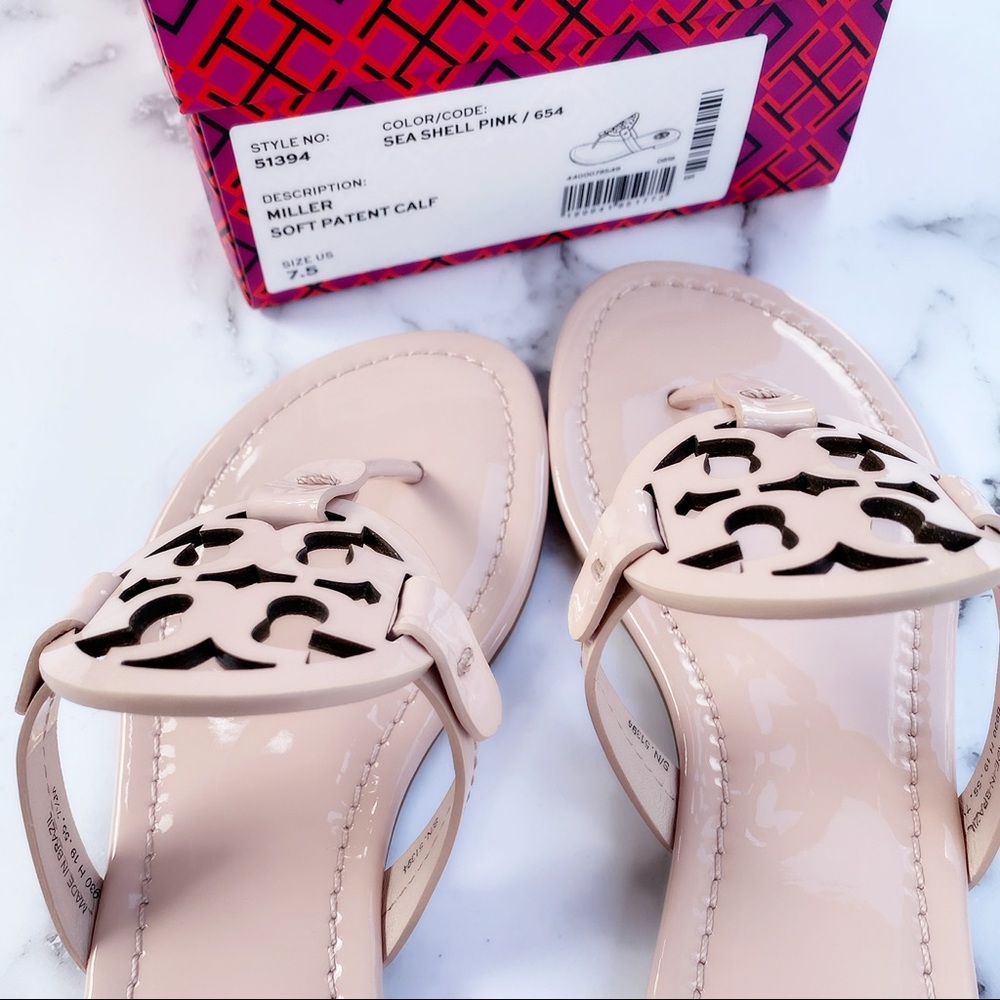 New In Box Tory Burch Miller sandals Pink 7.5 - Picture 5 of 5